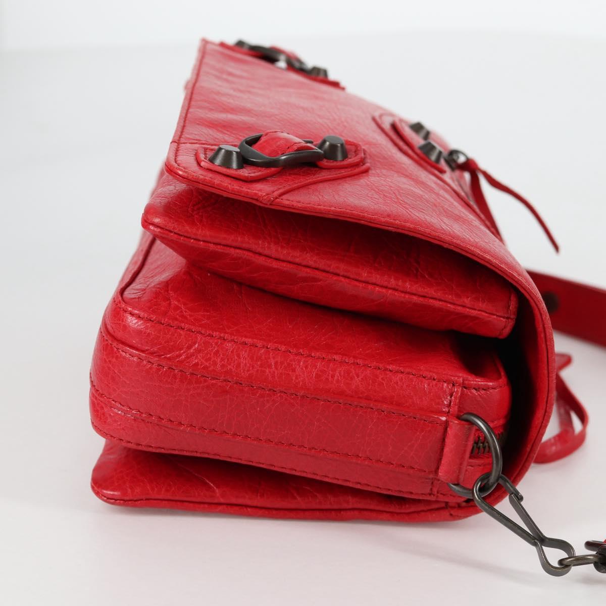 BALENCIAGA Anjo Classic Tool Shoulder Bag Leather Red 327101 Auth yk19453V