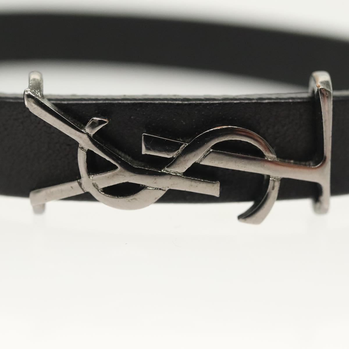 SAINT LAURENT Cassandra Bracelet metal Black Auth yk19459