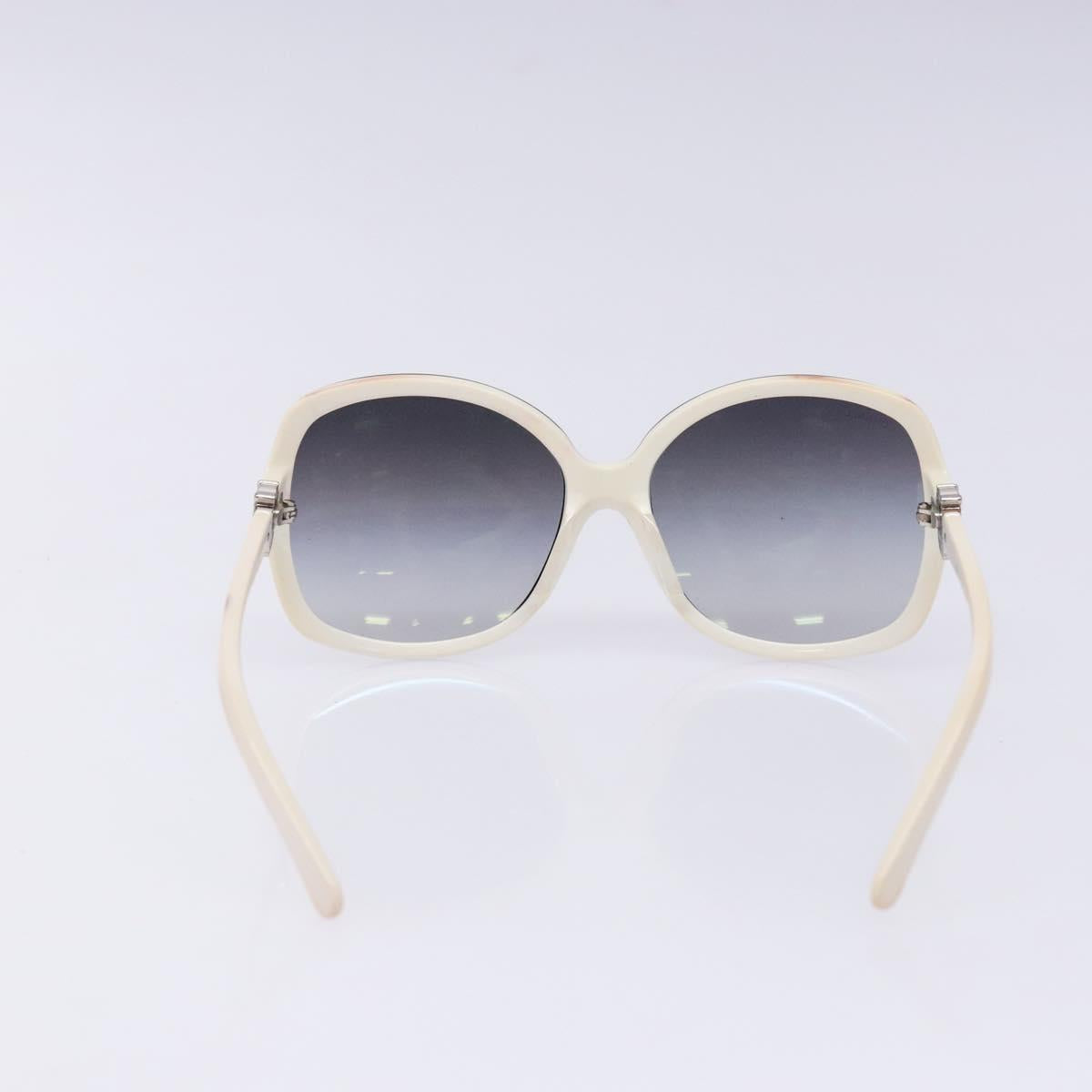 CHANEL Sunglasses plastic White CC Auth yk19466