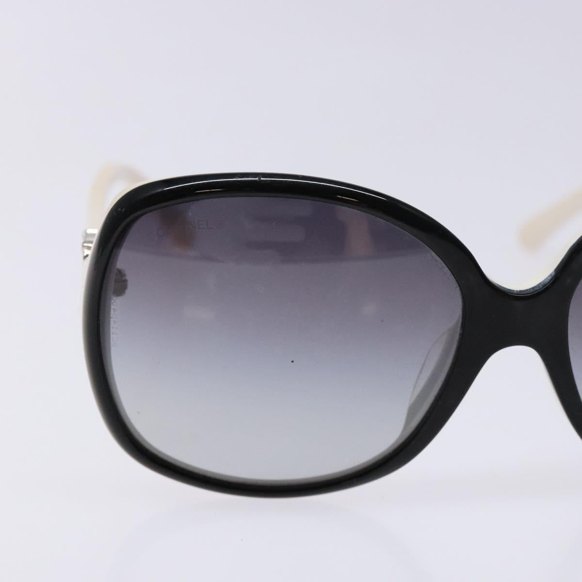 CHANEL Sunglasses plastic White CC Auth yk19466