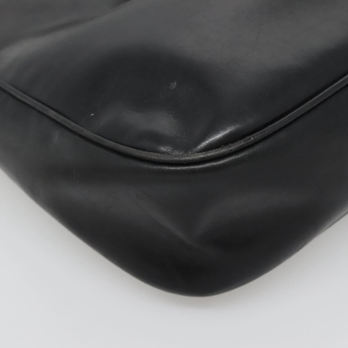 GUCCI Web Sherry Line Shoulder Bag Leather Black Red Green Auth yk19474