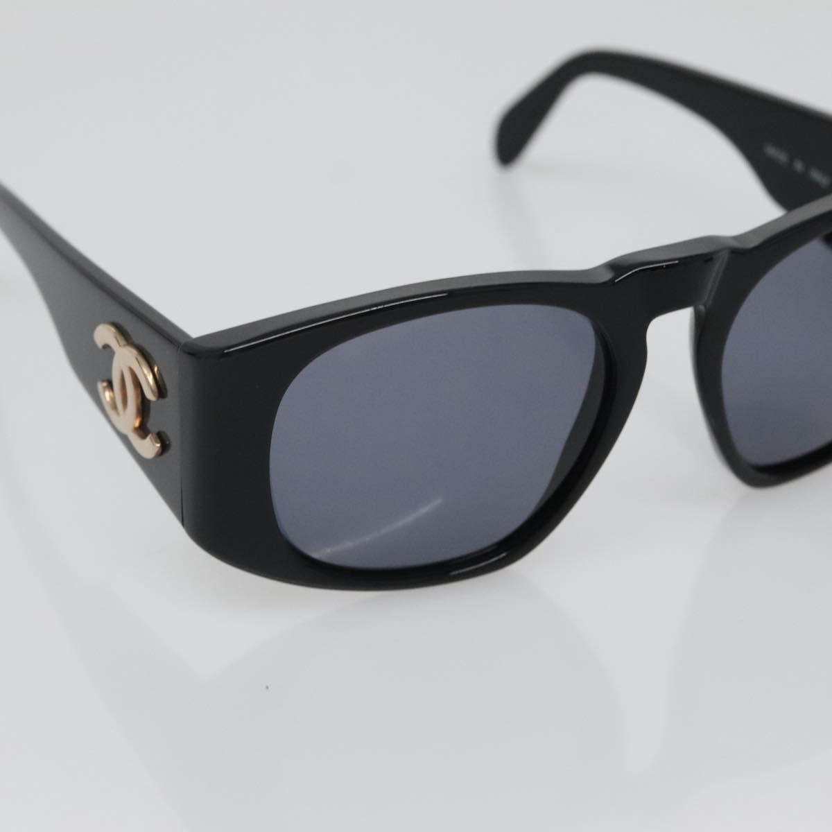 CHANEL Sunglasses plastic Black CC Auth yk19480