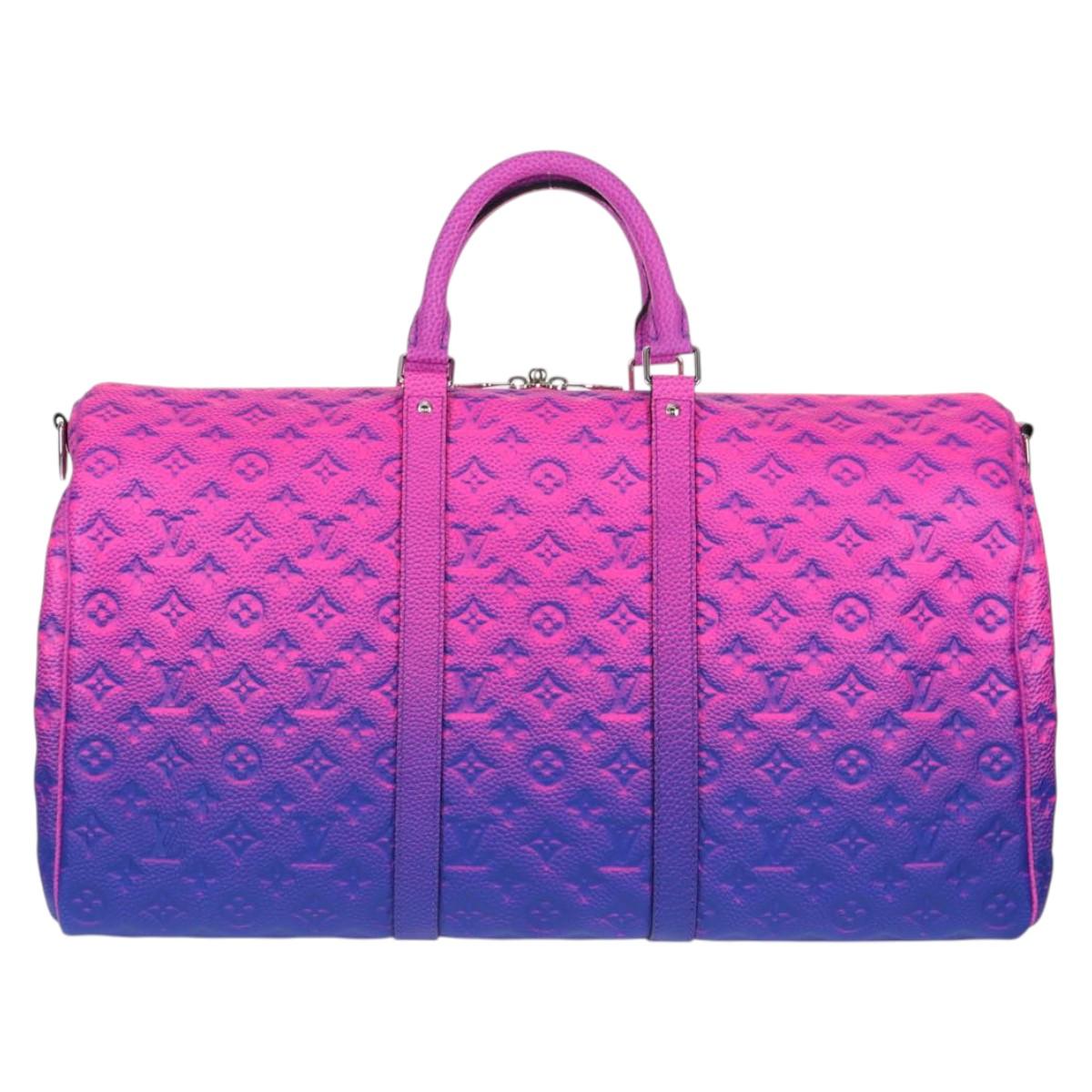 LOUIS VUITTON Taurillon Illusion Keepall Bandouliere 50 Bag M59713 Auth yk19483SM