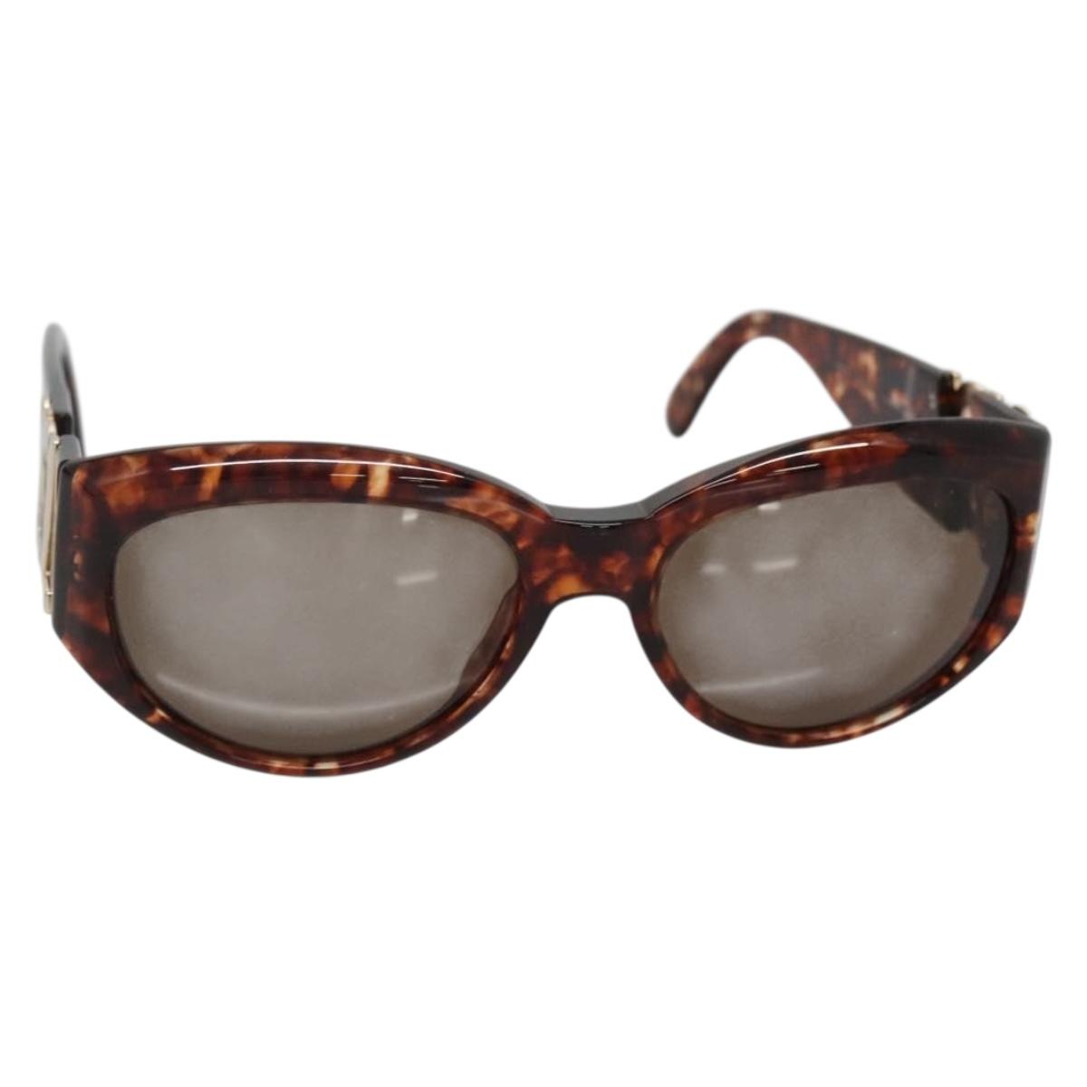 SAINT LAURENT Sunglasses plastic Brown Auth yk19491