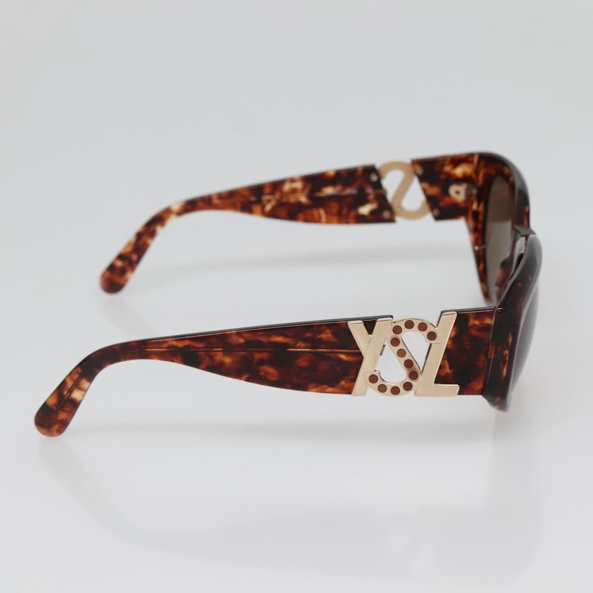 SAINT LAURENT Sunglasses plastic Brown Auth yk19491