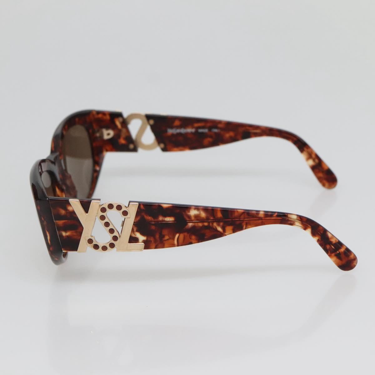 SAINT LAURENT Sunglasses plastic Brown Auth yk19491