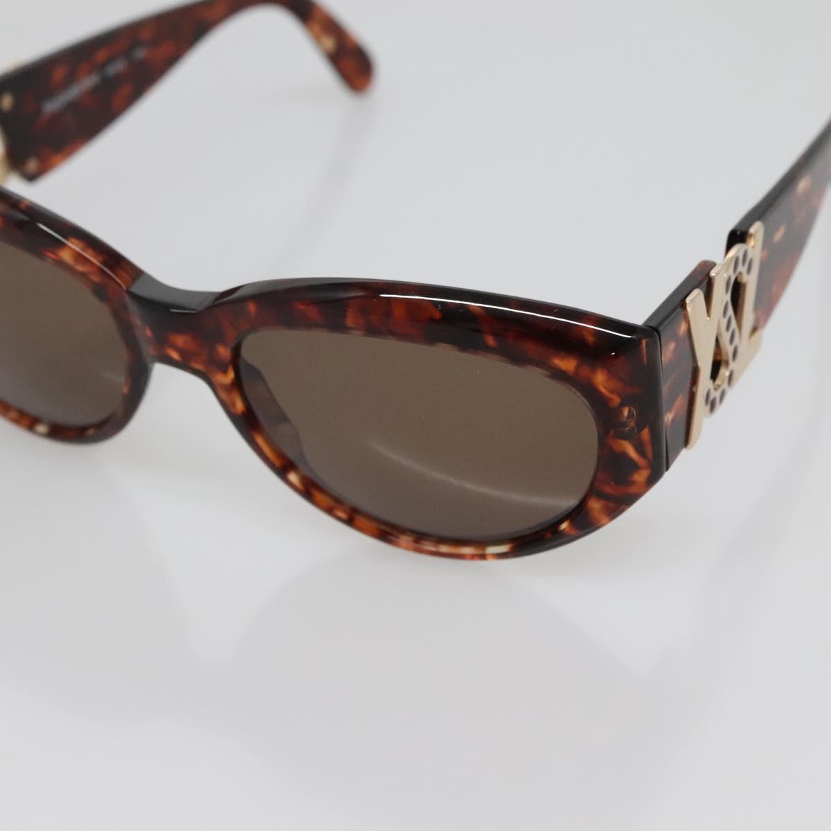 SAINT LAURENT Sunglasses plastic Brown Auth yk19491