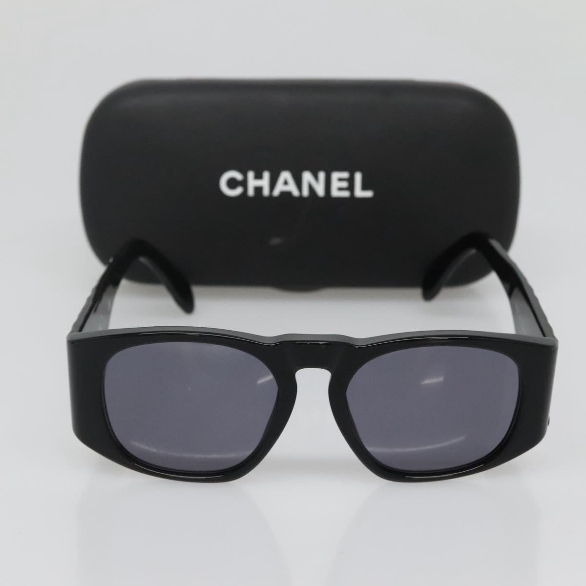 CHANEL Sunglasses plastic Black CC Auth yk19492