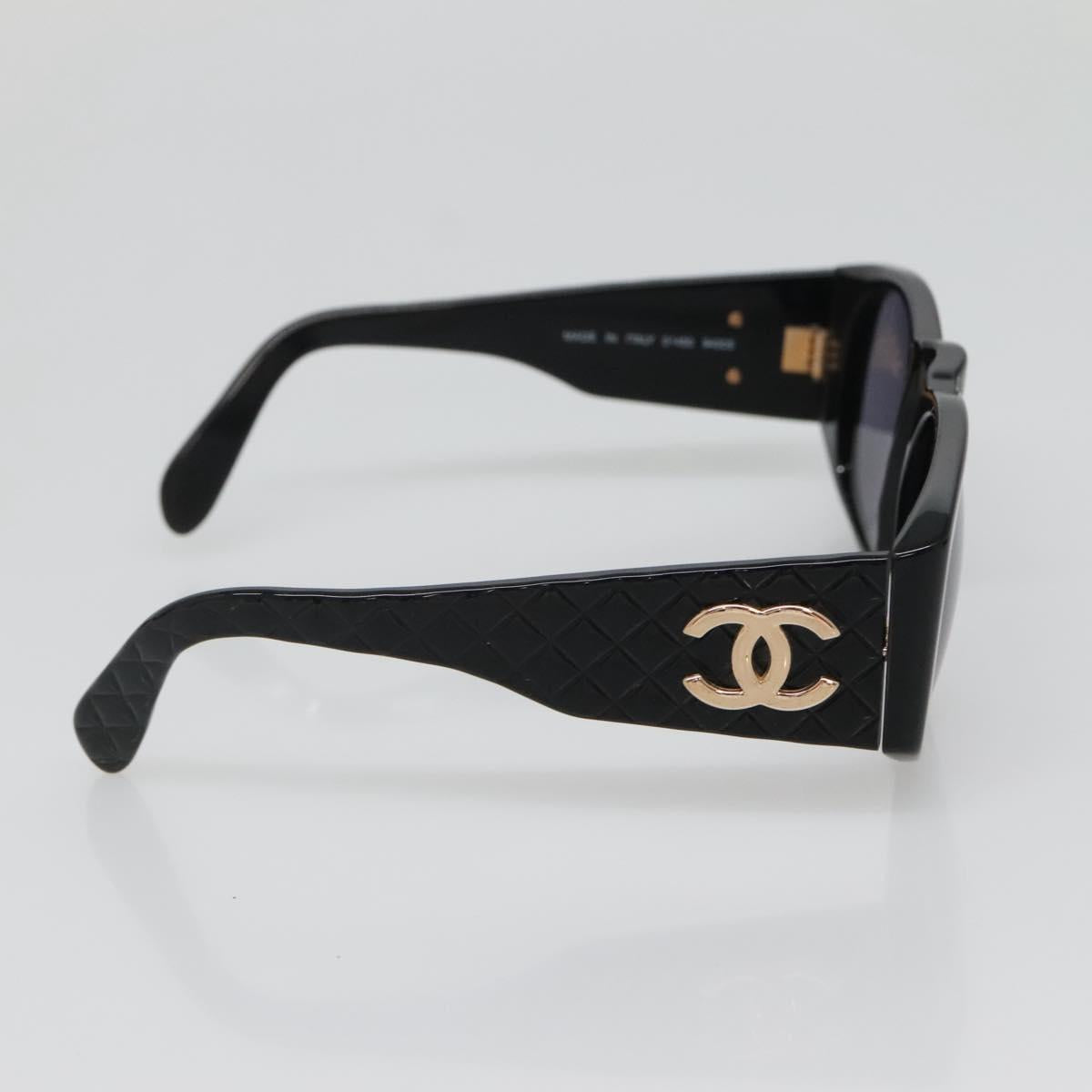 CHANEL Sunglasses plastic Black CC Auth yk19492