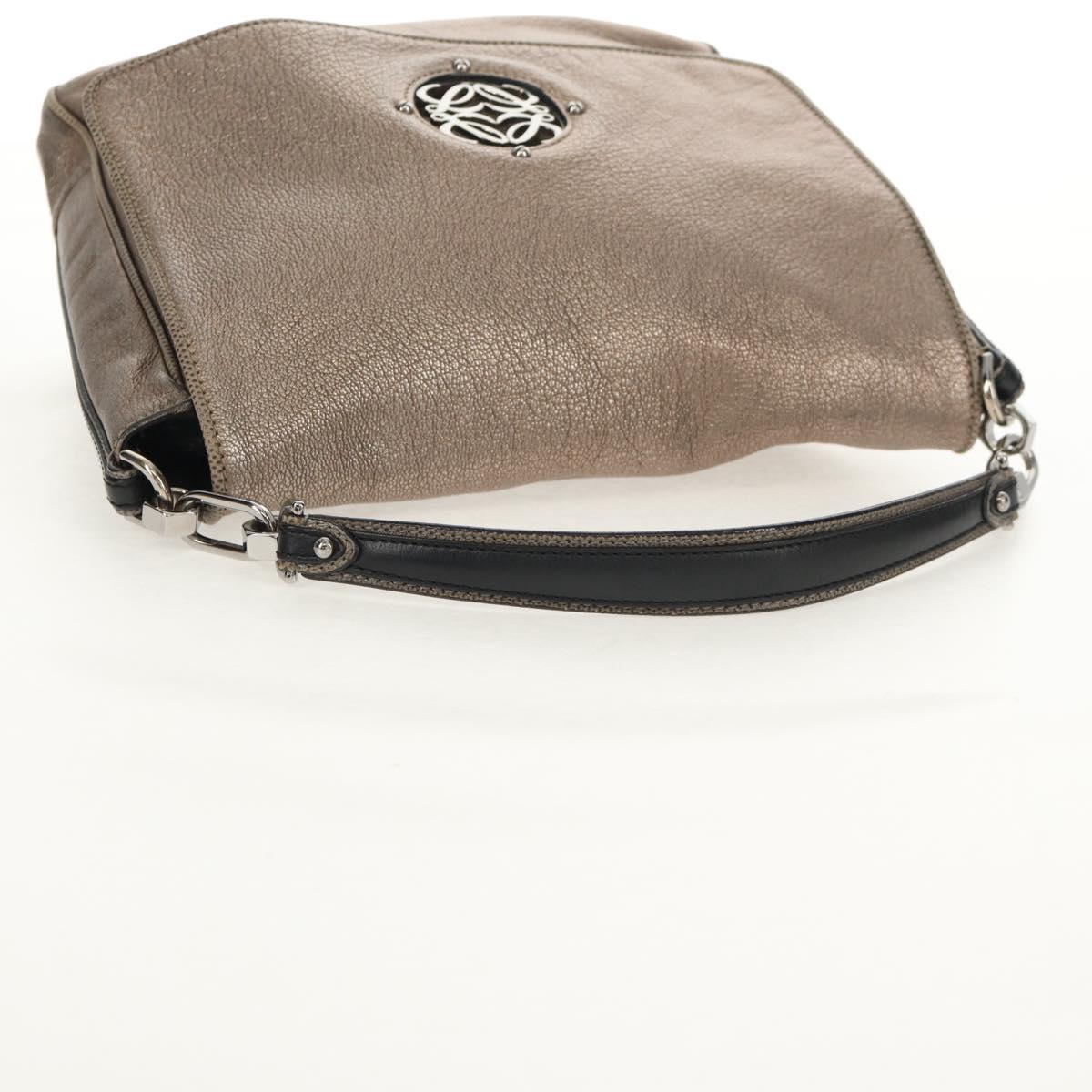 LOEWE Anagram Mya Shoulder Bag Leather Champagne Gold Gold Auth yk19500V