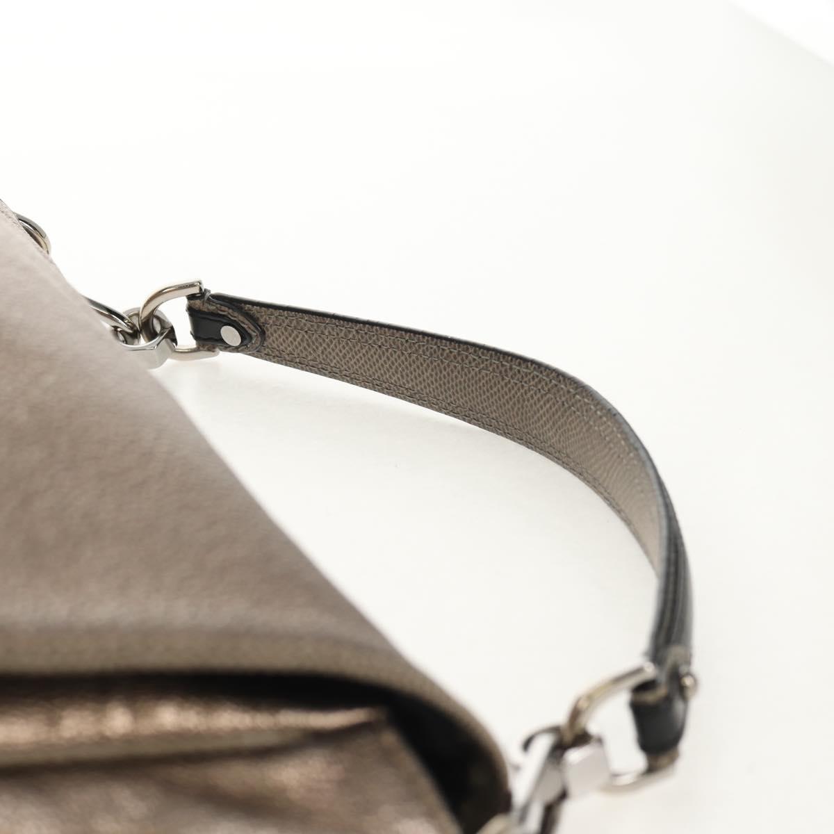 LOEWE Anagram Mya Shoulder Bag Leather Champagne Gold Gold Auth yk19500V