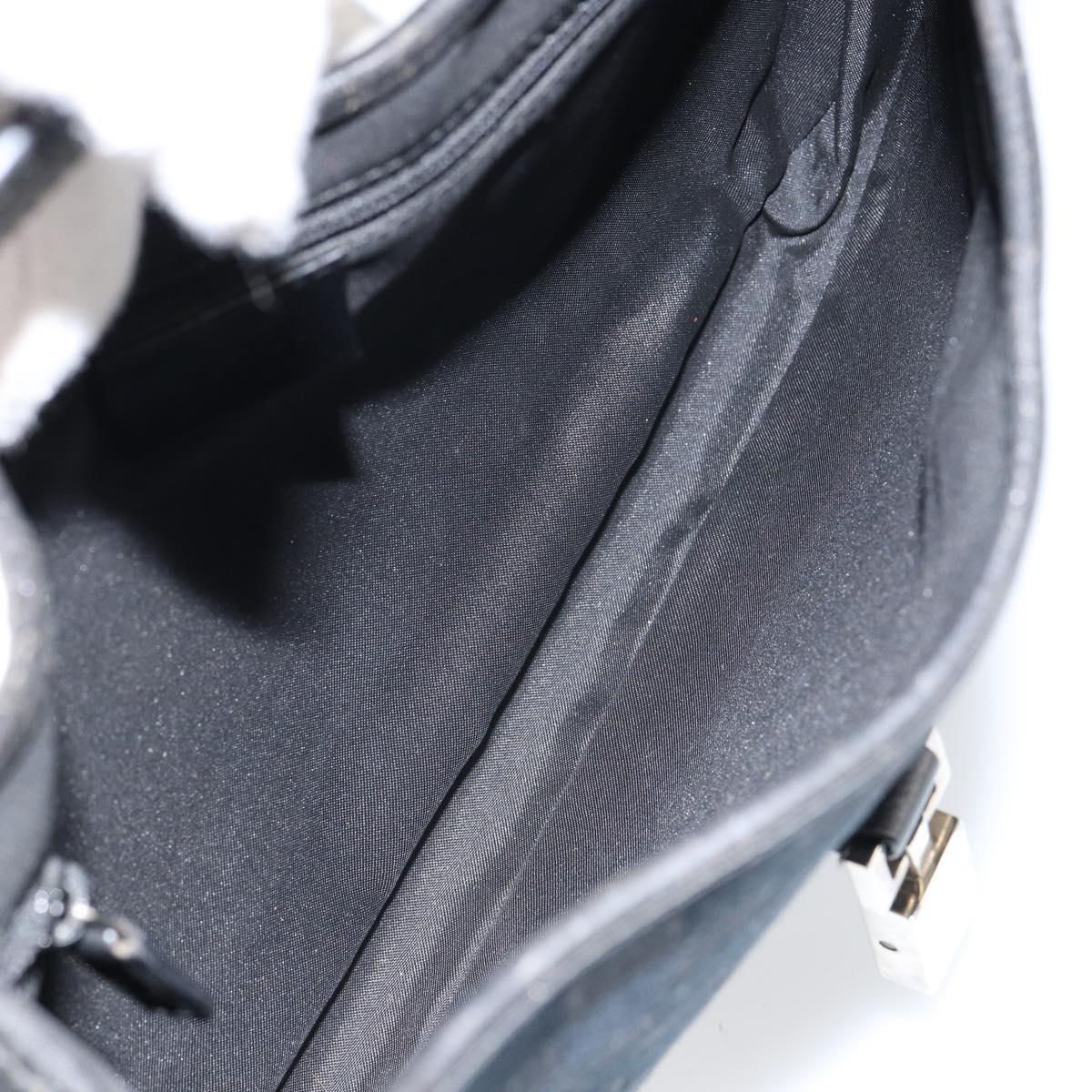 GUCCI GG Canvas Jackie Shoulder Bag Black Silver 001 3306 Auth yk19505