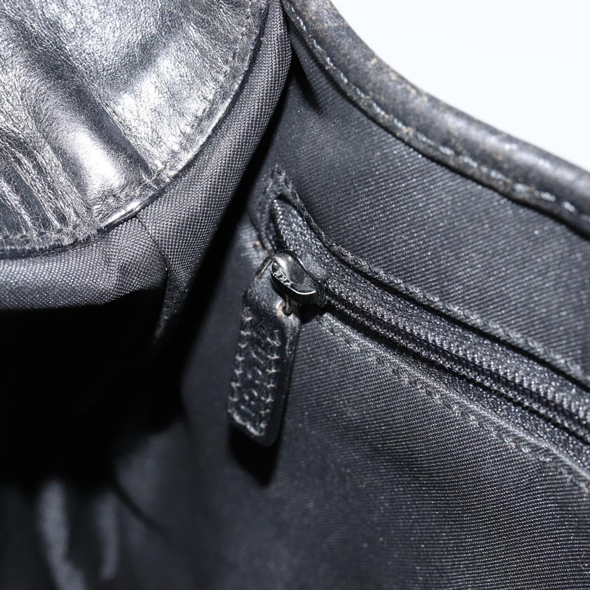 GUCCI GG Canvas Jackie Shoulder Bag Black Silver 001 3306 Auth yk19505