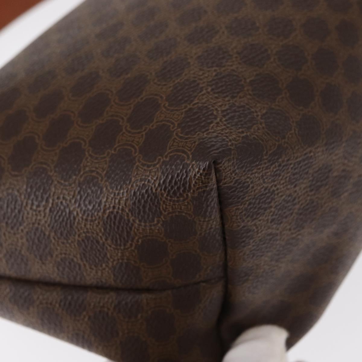 CELINE Macadam Canvas Hand Bag PVC Leather Brown Gold Auth yk19506V