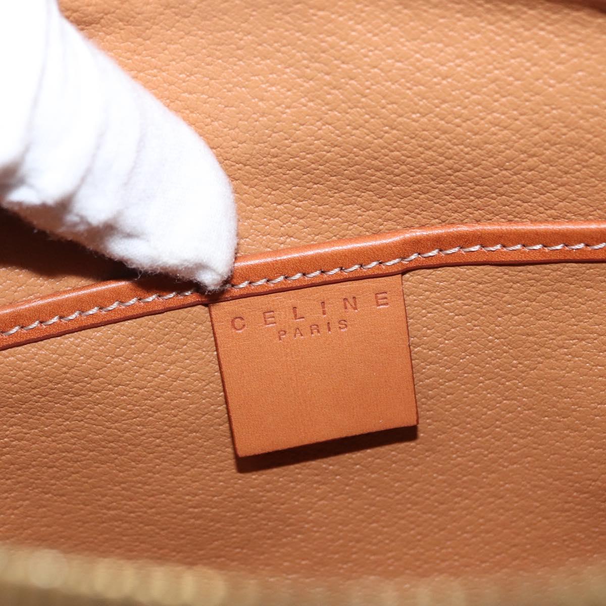 CELINE Macadam Canvas Hand Bag PVC Leather Brown Gold Auth yk19506V