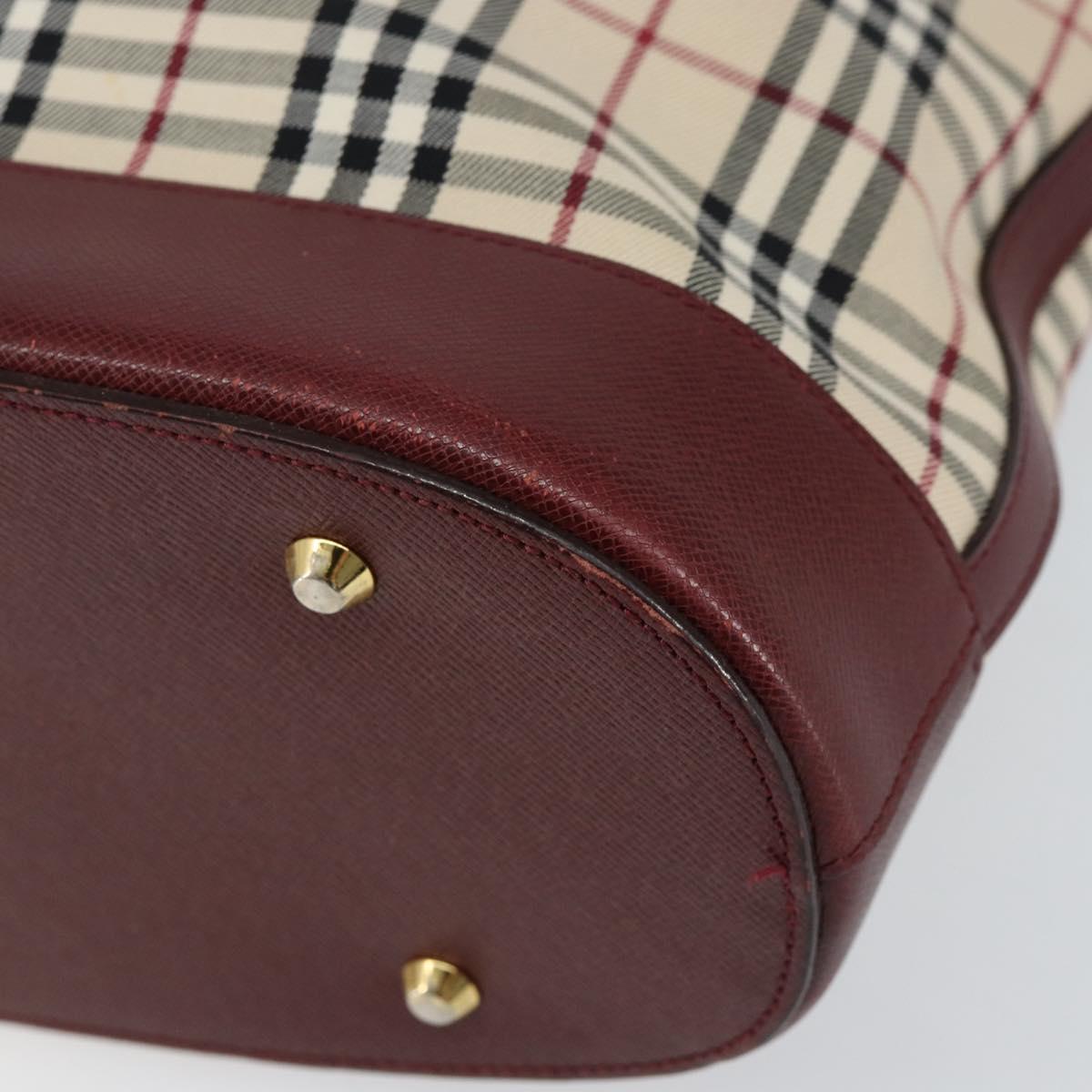 BURBERRY Nova Check Tote Bag Canvas Beige Gold Auth yk19514