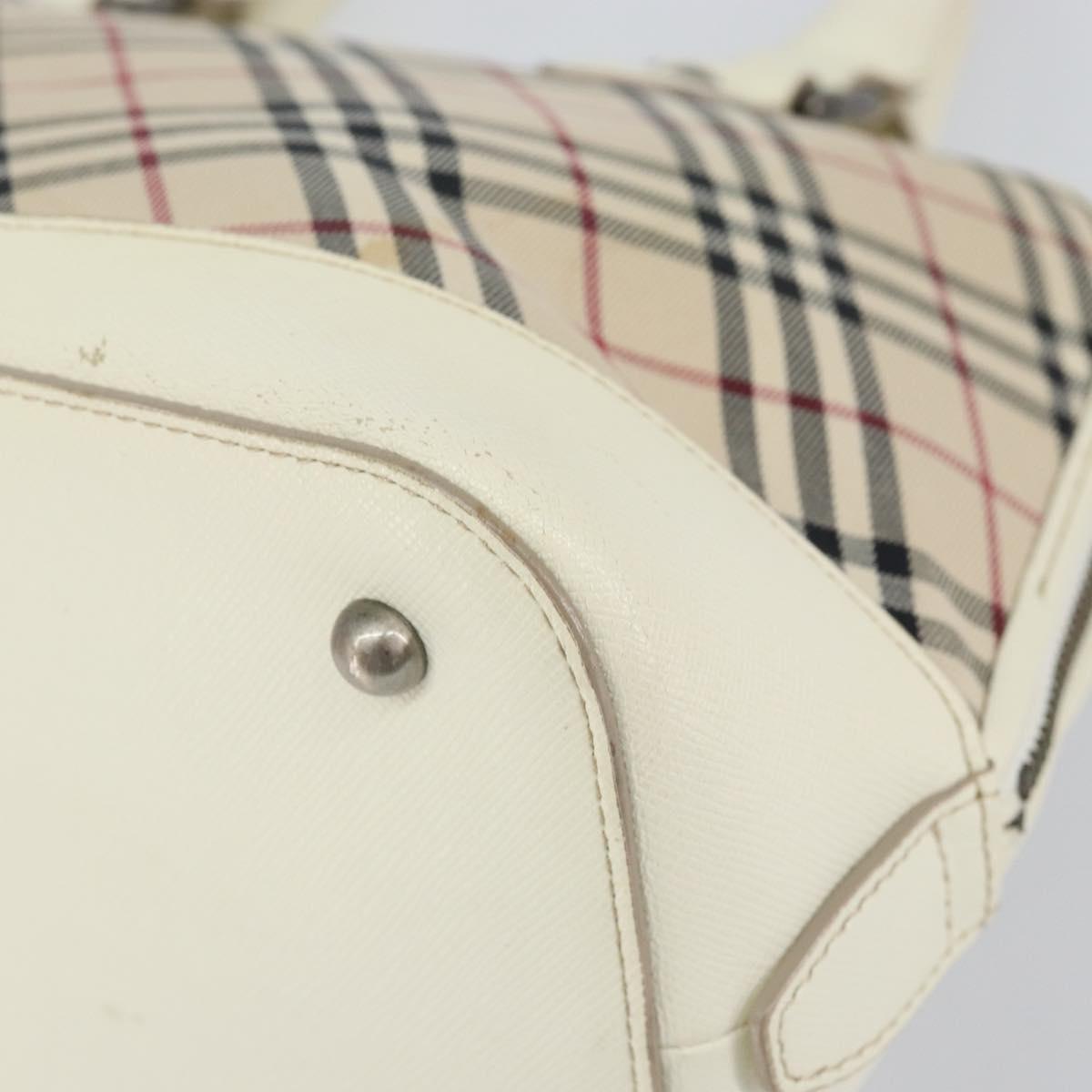 BURBERRY Nova Check Hand Bag Canvas Beige Auth yk19515