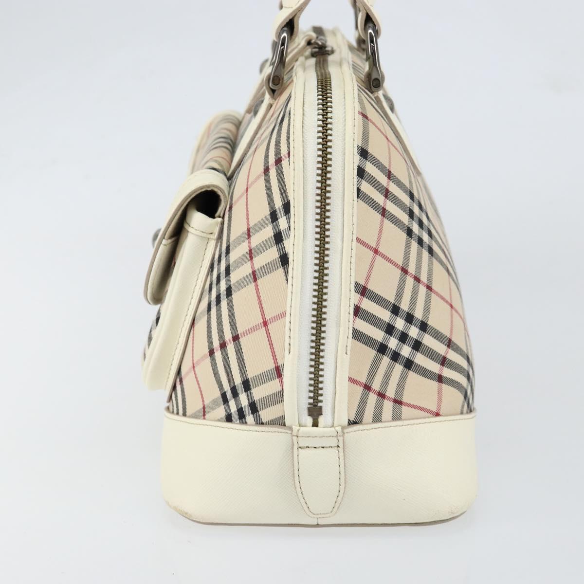 BURBERRY Nova Check Hand Bag Canvas Beige Auth yk19515