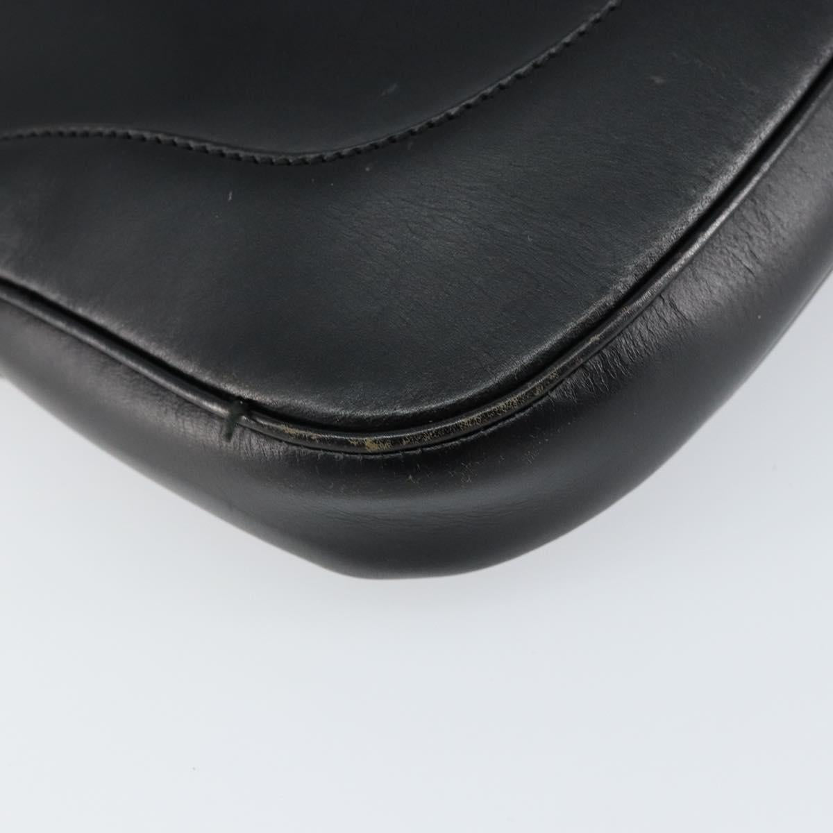 GUCCI Jackie Shoulder Bag Leather Black Silver 001 3306 Auth yk19516