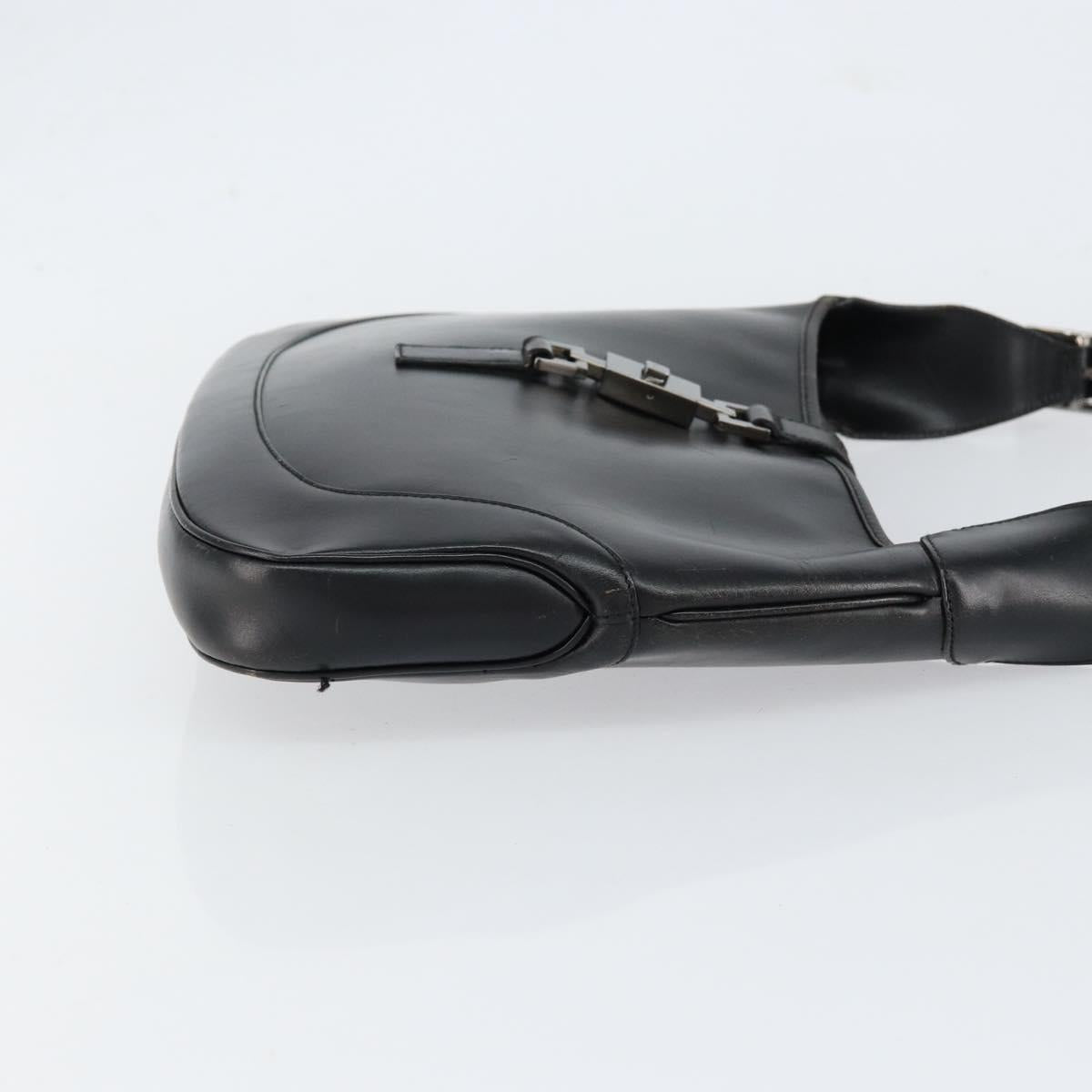 GUCCI Jackie Shoulder Bag Leather Black Silver 001 3306 Auth yk19516