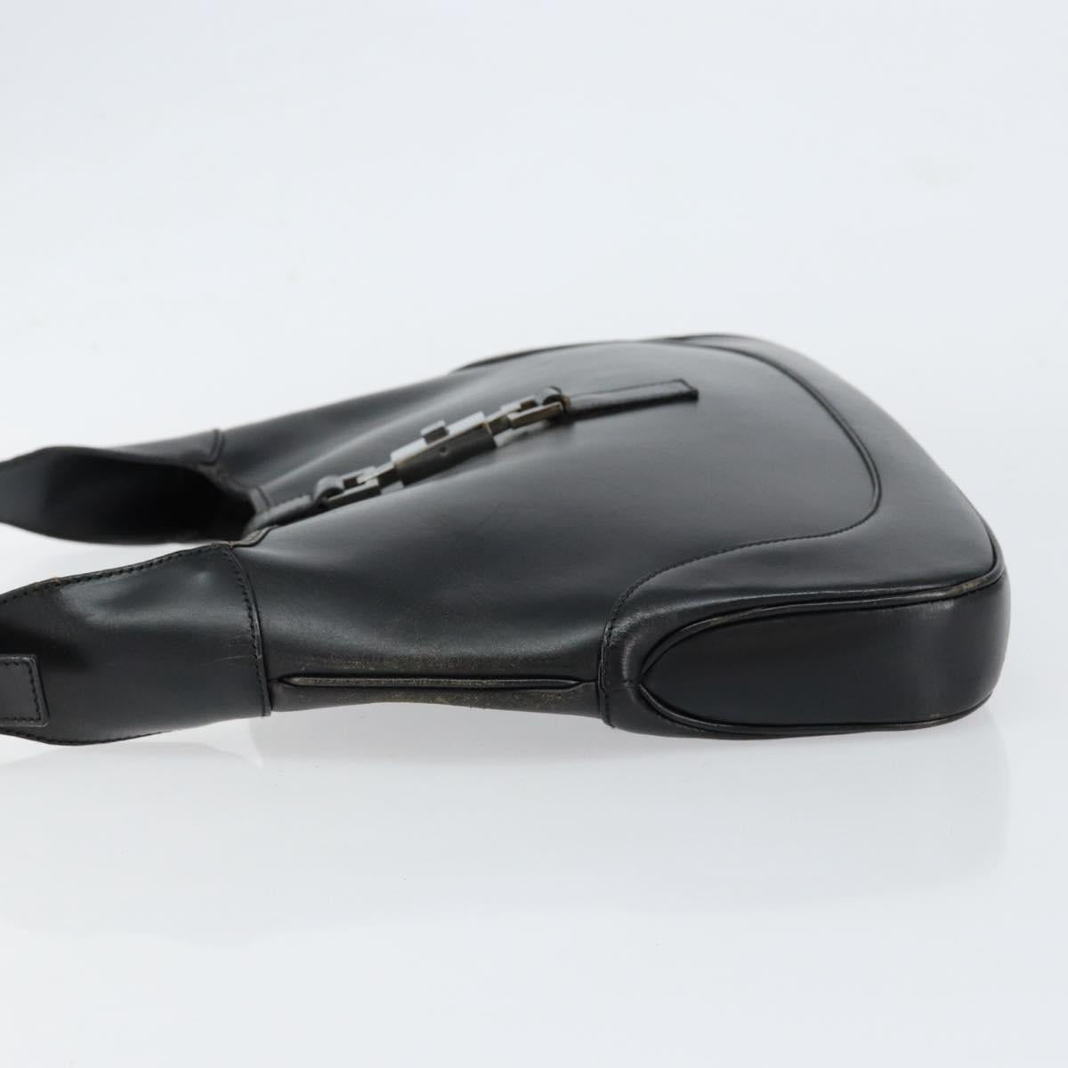 GUCCI Jackie Shoulder Bag Leather Black Silver 001 3306 Auth yk19516