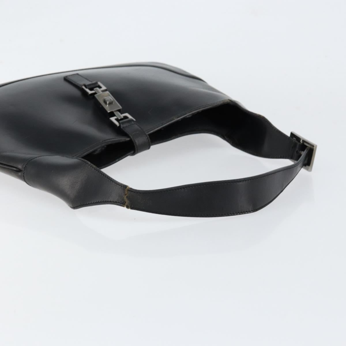 GUCCI Jackie Shoulder Bag Leather Black Silver 001 3306 Auth yk19516