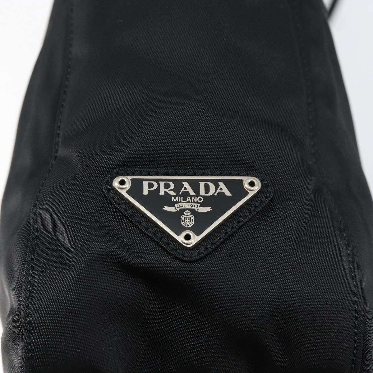 PRADA Shoulder Bag Nylon Black Silver Auth yk19522