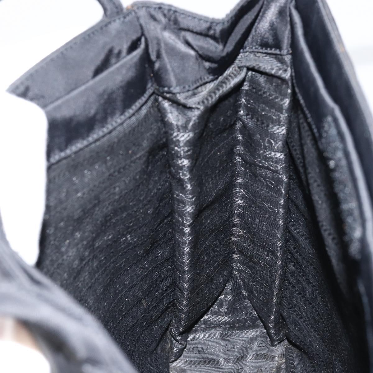 PRADA Shoulder Bag Nylon Black Silver Auth yk19522