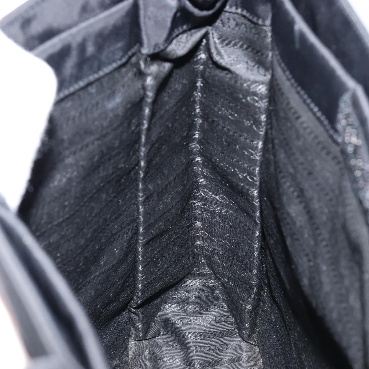 PRADA Shoulder Bag Nylon Black Silver Auth yk19522