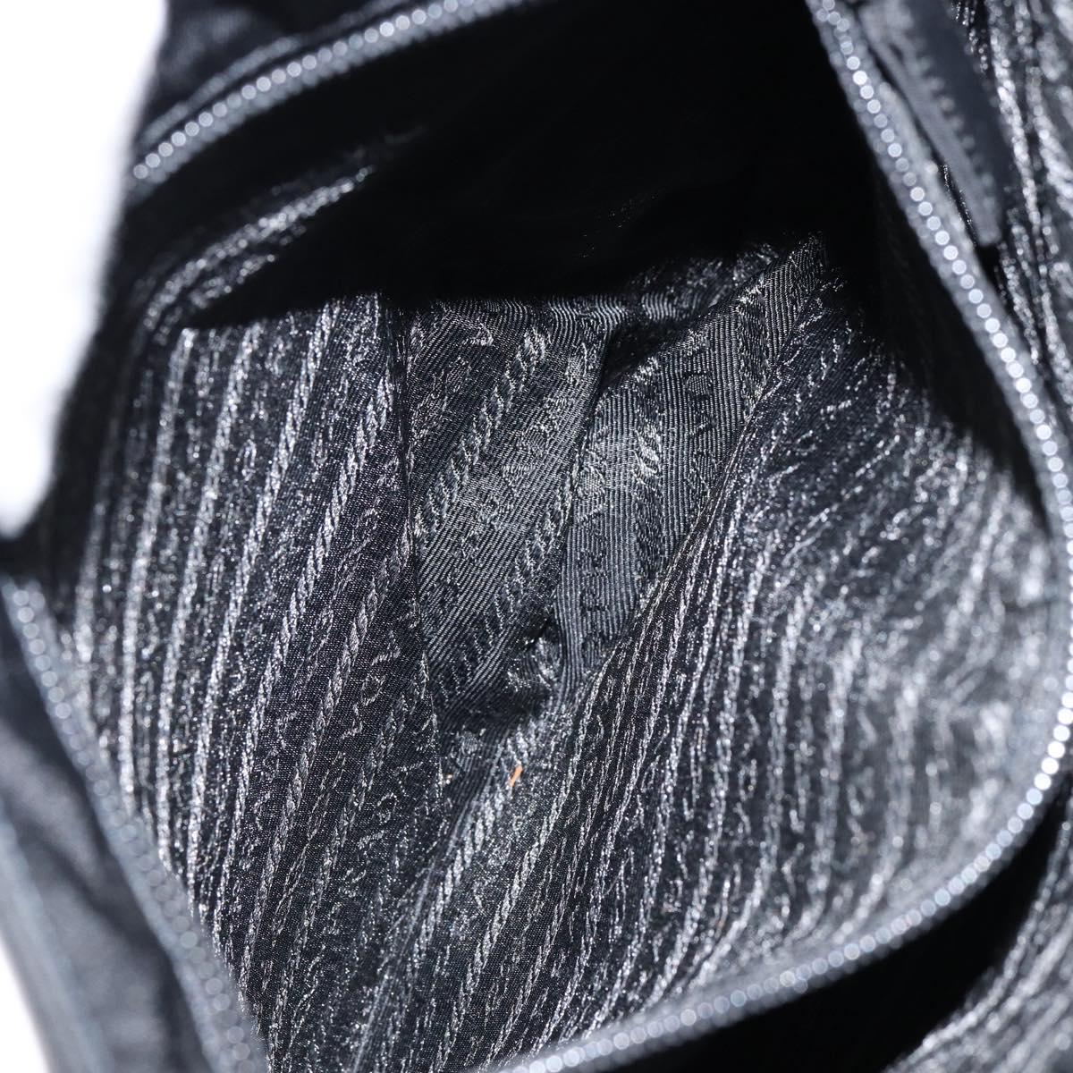PRADA Shoulder Bag Nylon Black Silver Auth yk19522