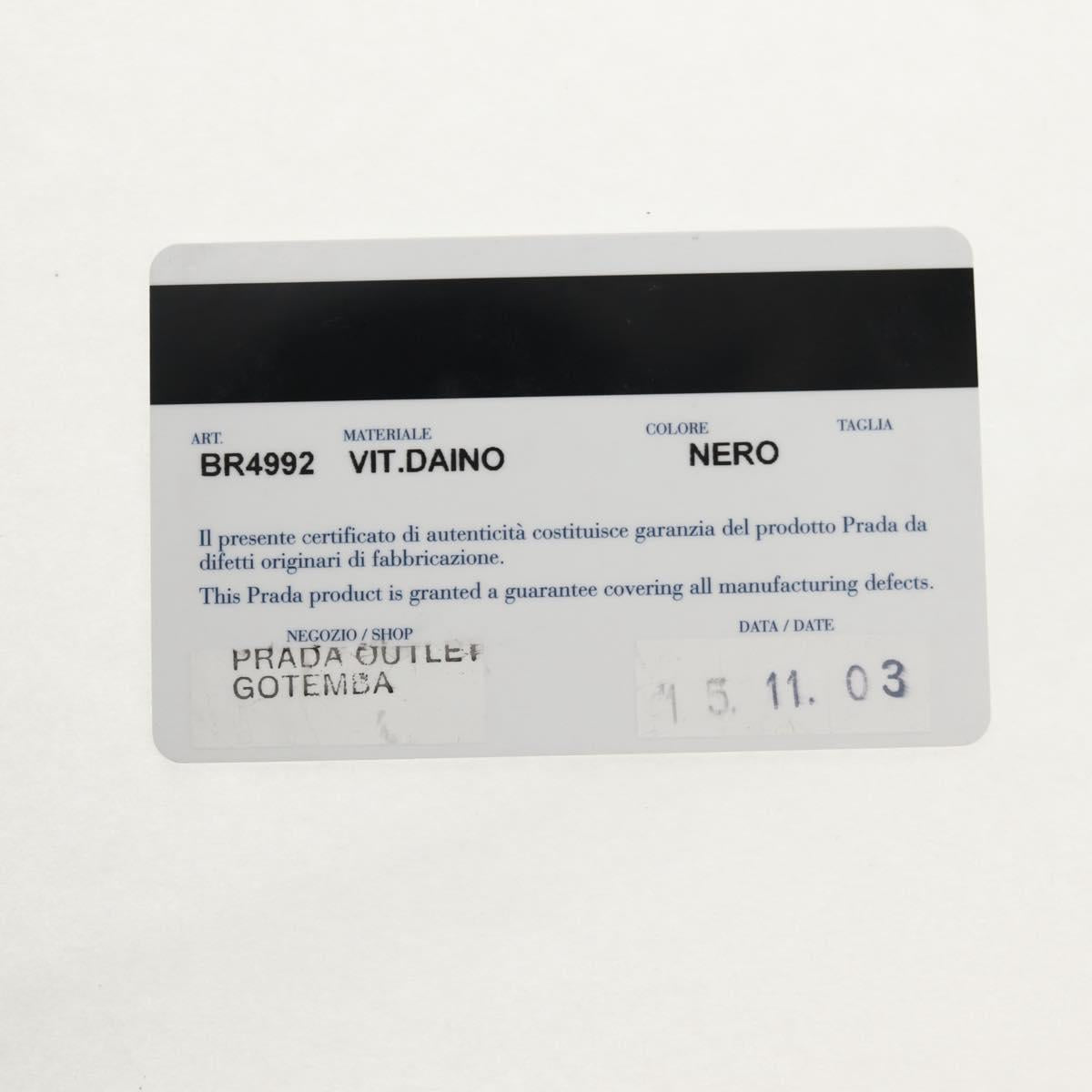 PRADA Hand Bag Leather 2way Black Gold Auth yk19532V