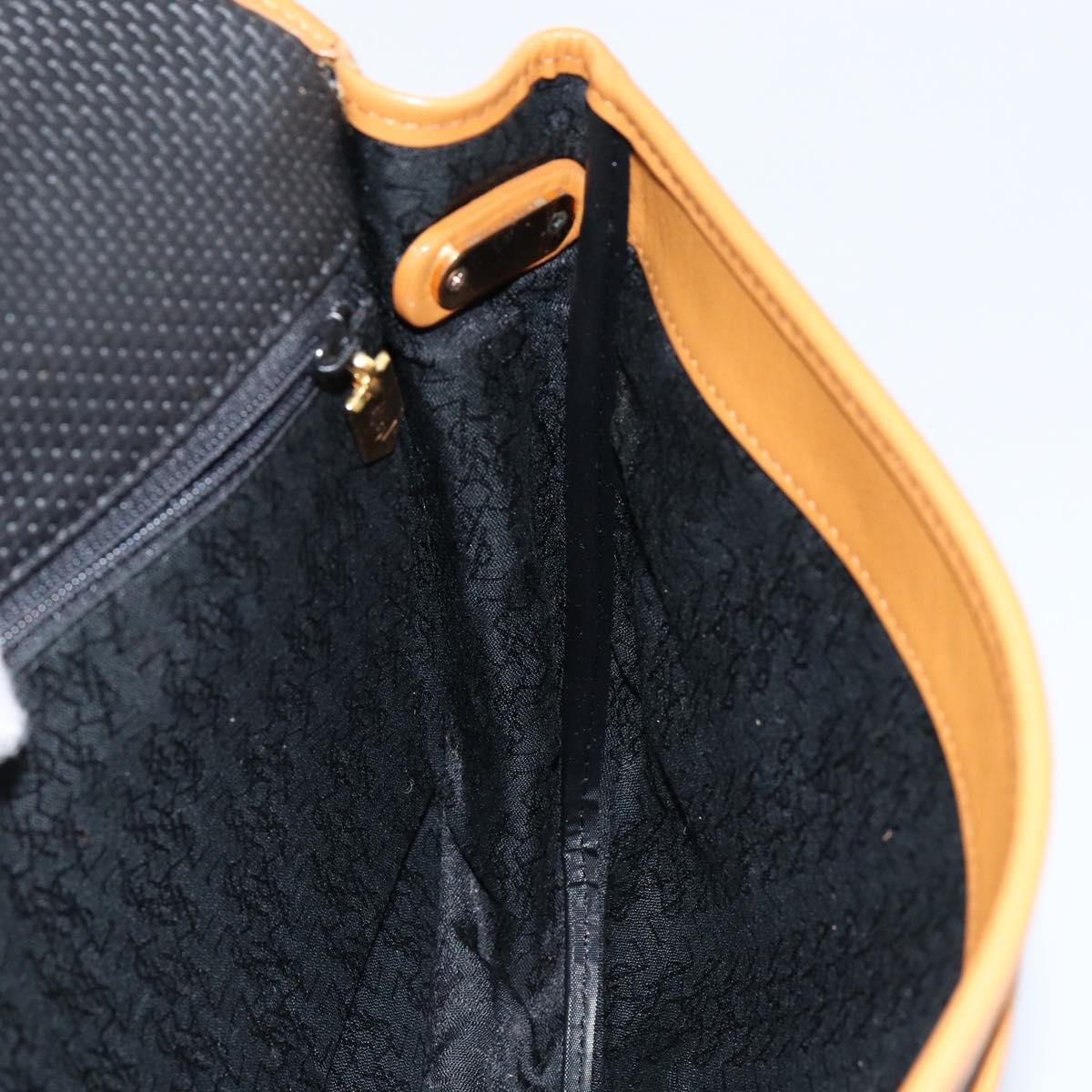 SAINT LAURENT Shoulder Bag Leather Beige Gold Auth yk19534