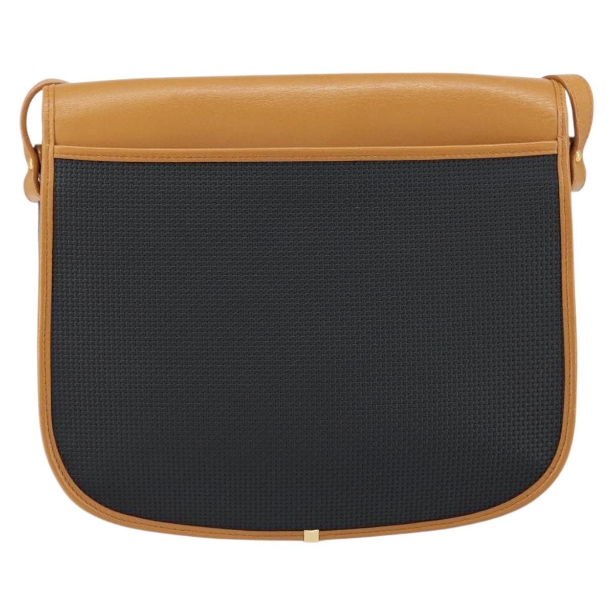 SAINT LAURENT Shoulder Bag Leather Beige Gold Auth yk19534