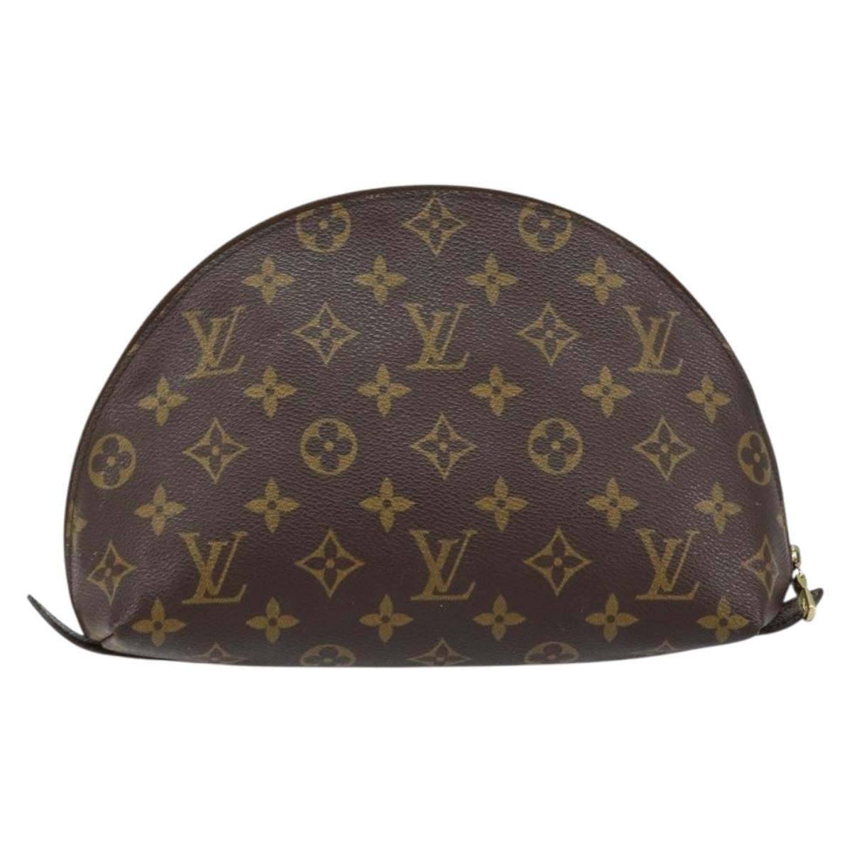 LOUIS VUITTON Monogram Trousse Demi Ronde Cosmetic Pouch M47520 LV Auth yk19536