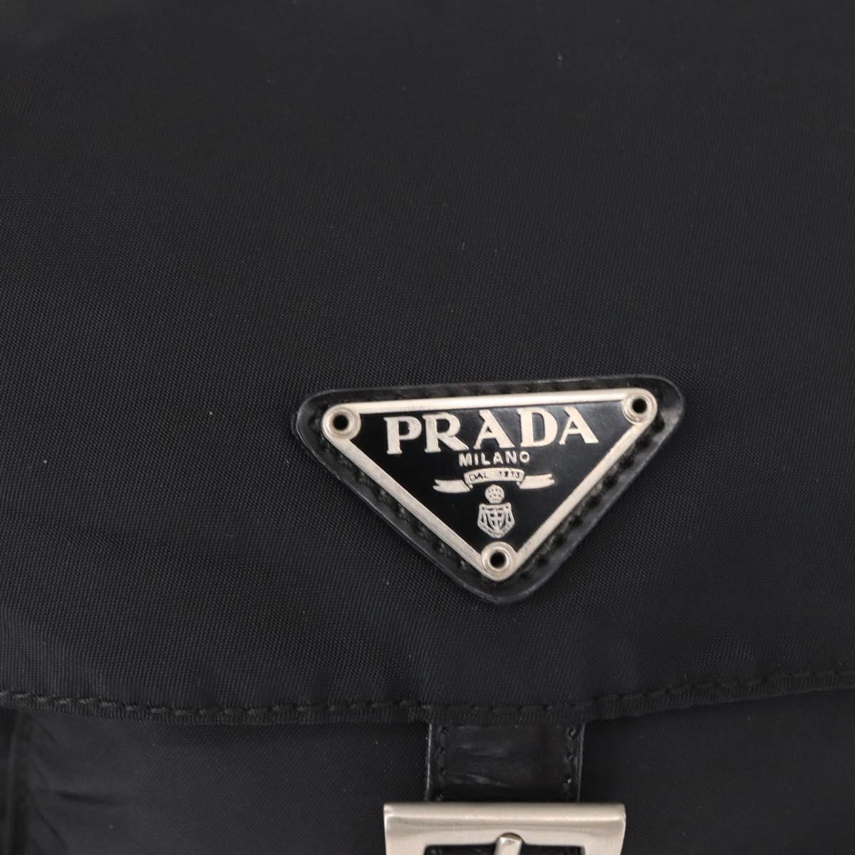 PRADA Shoulder Bag Nylon Black Silver Auth yk19544