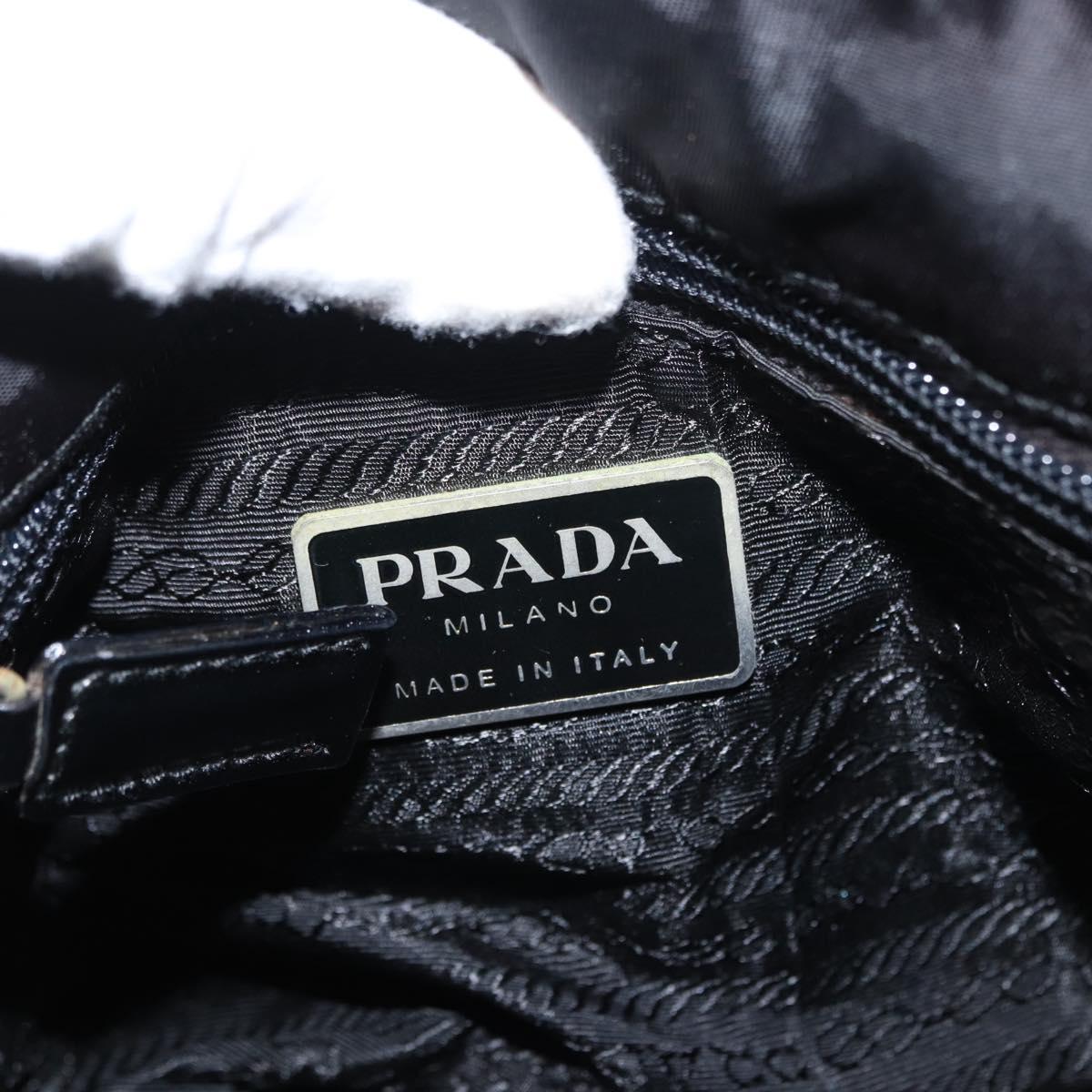 PRADA Shoulder Bag Nylon Black Silver Auth yk19544