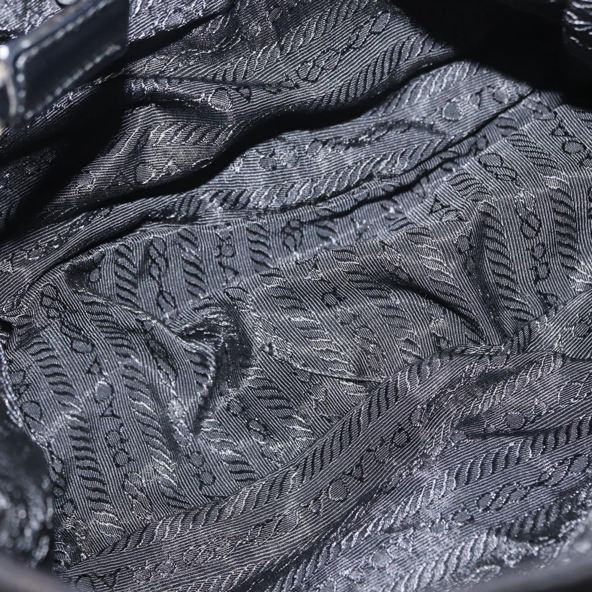 PRADA Shoulder Bag Nylon Black Silver Auth yk19544