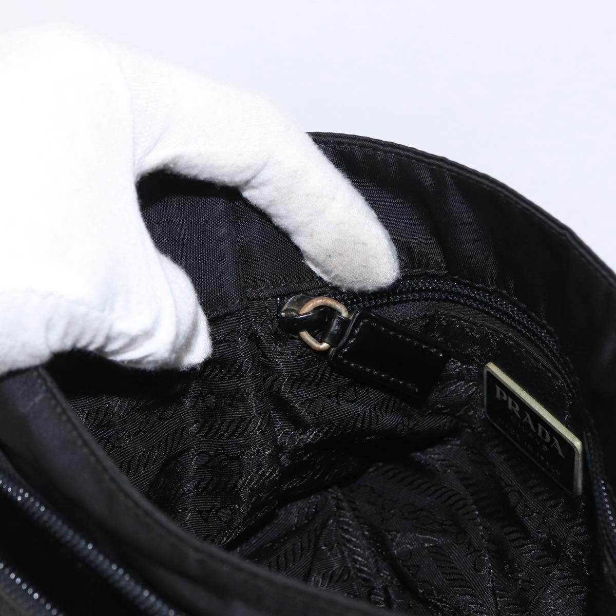 PRADA Shoulder Bag Nylon Black Silver Auth yk19544