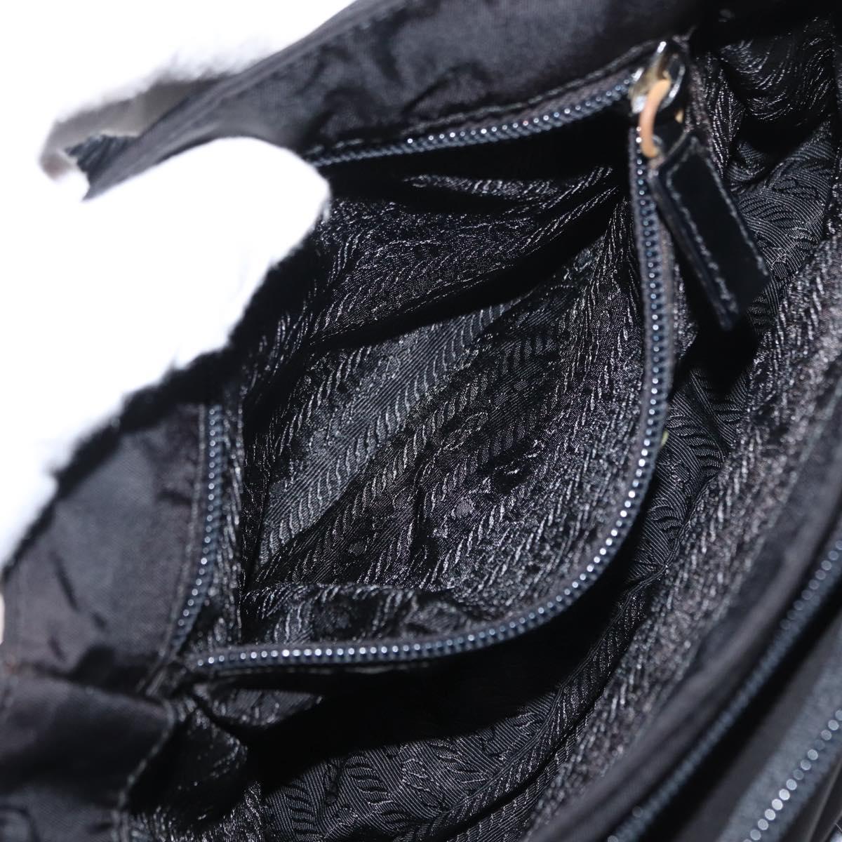 PRADA Shoulder Bag Nylon Black Silver Auth yk19544