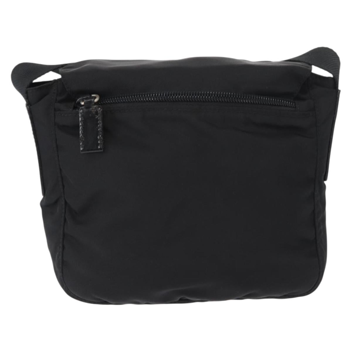 PRADA Shoulder Bag Nylon Black Silver Auth yk19544