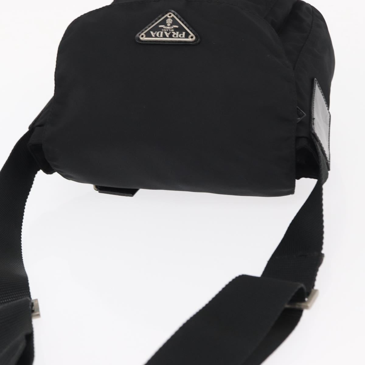 PRADA Shoulder Bag Nylon Black Silver Auth yk19544