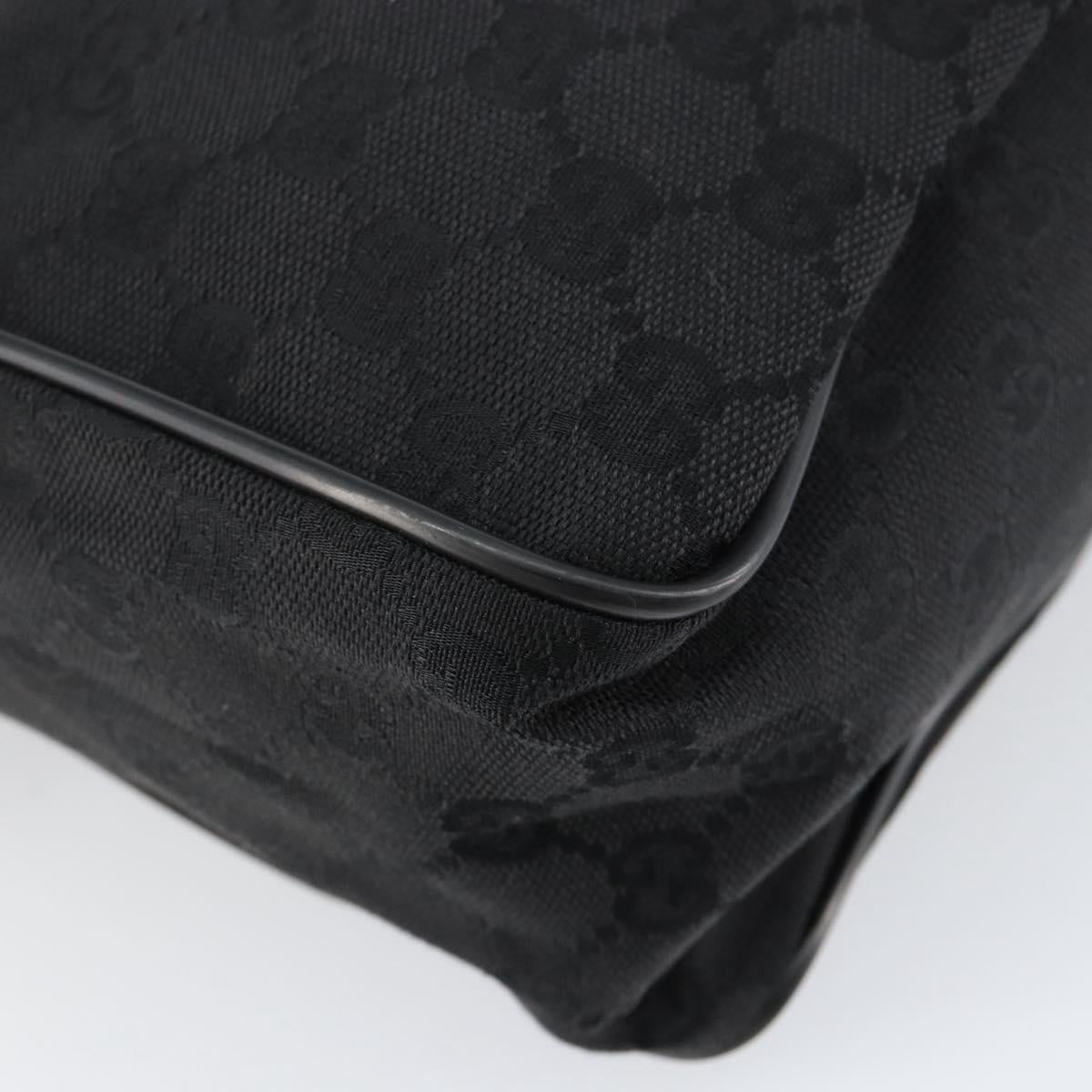 GUCCI GG Canvas Shoulder Bag Black Silver 28562 Auth yk19546