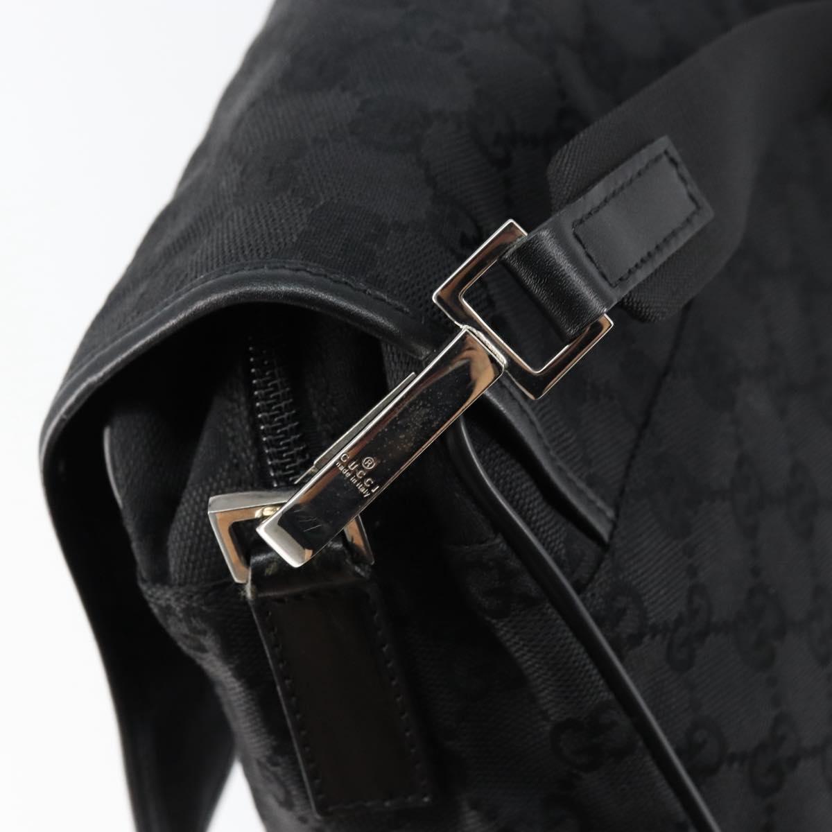 GUCCI GG Canvas Shoulder Bag Black Silver 28562 Auth yk19546