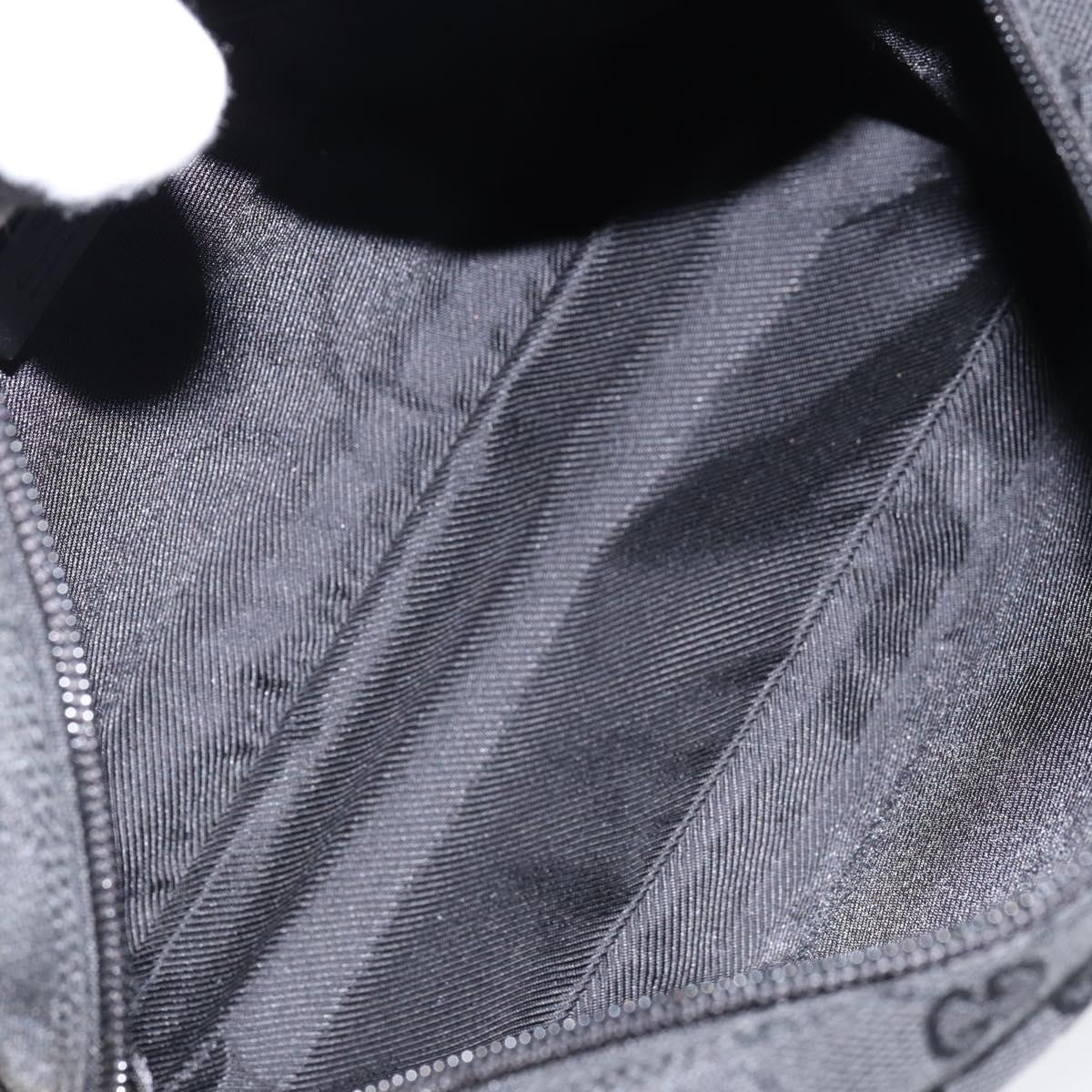 GUCCI GG Canvas Shoulder Bag Black Silver 28562 Auth yk19546