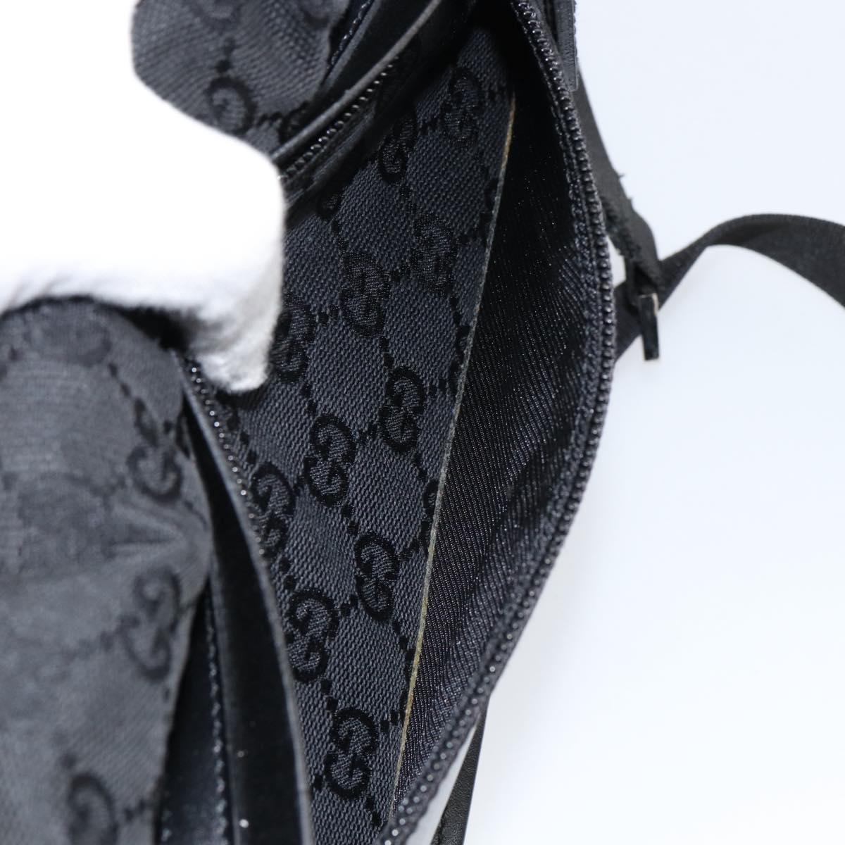 GUCCI GG Canvas Shoulder Bag Black Silver 28562 Auth yk19546