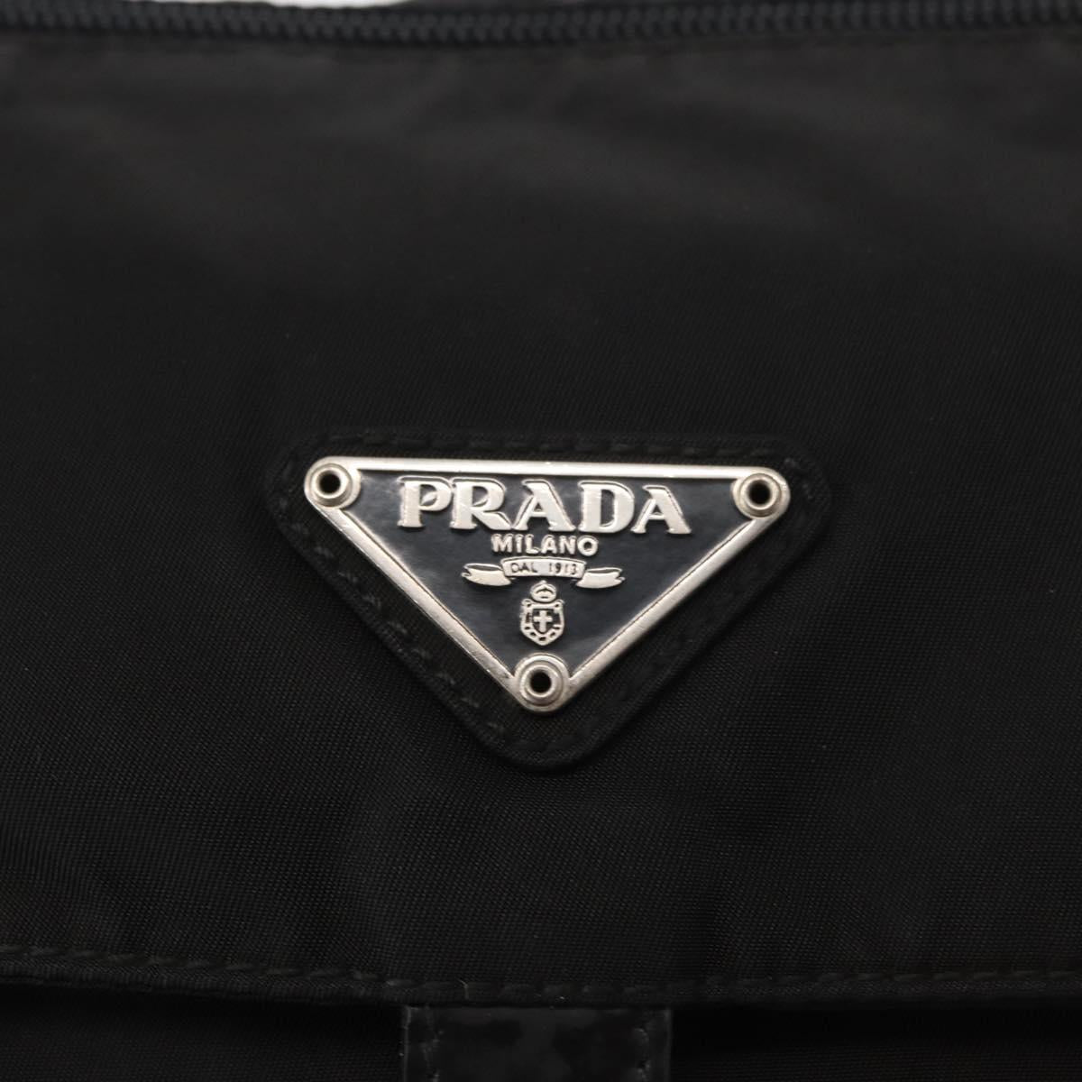 PRADA Shoulder Bag Nylon Black Silver Auth yk19551