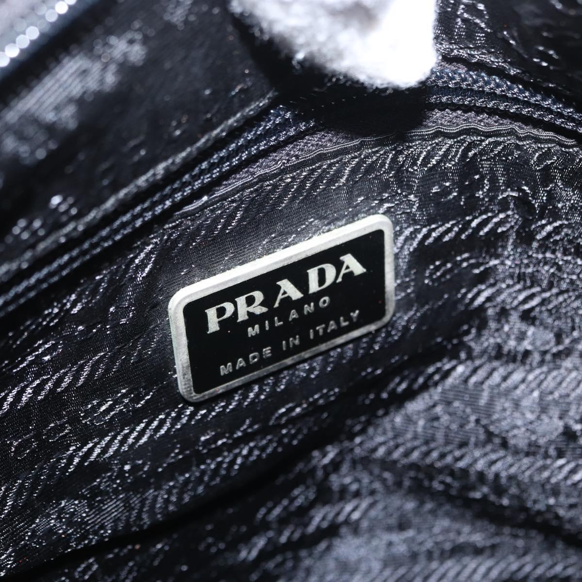 PRADA Shoulder Bag Nylon Black Silver Auth yk19551
