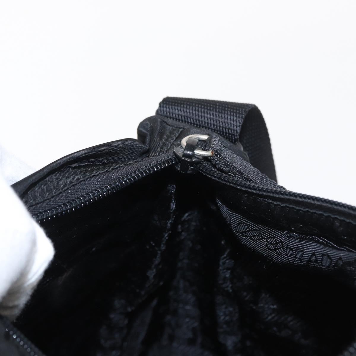 PRADA Shoulder Bag Nylon Black Silver Auth yk19551