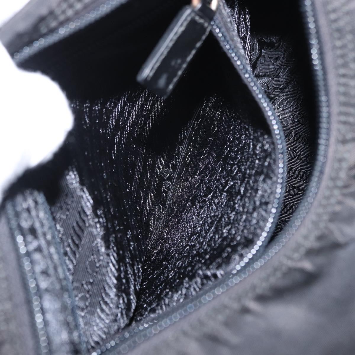 PRADA Shoulder Bag Nylon Black Silver Auth yk19551