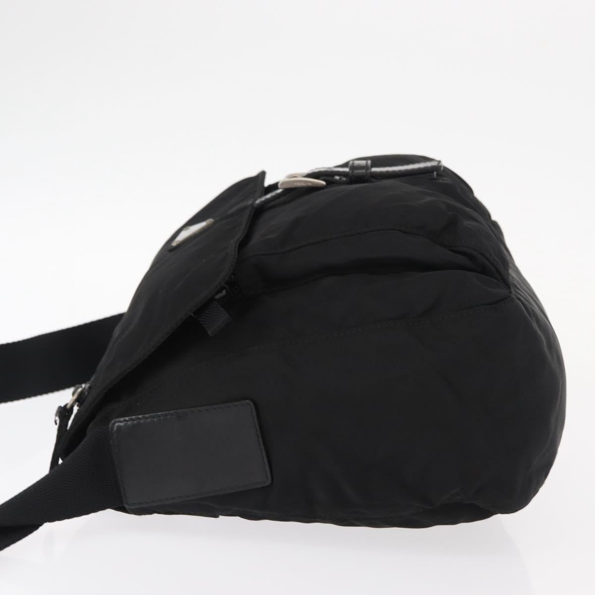 PRADA Shoulder Bag Nylon Black Silver Auth yk19551